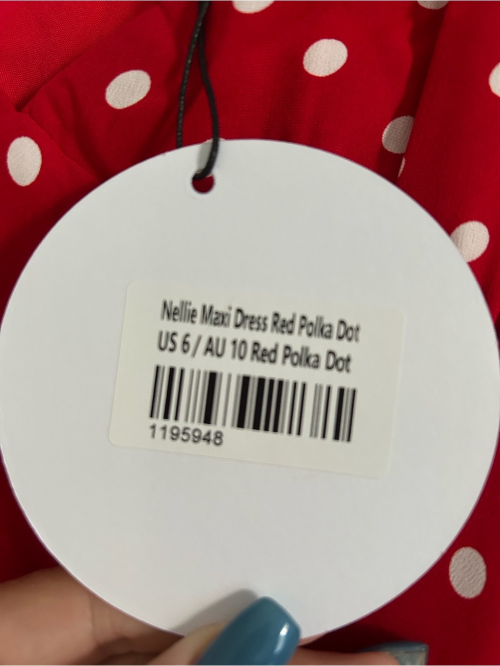 Princess Polly Red Dress with White Polka Dots - Picture 3 of 10